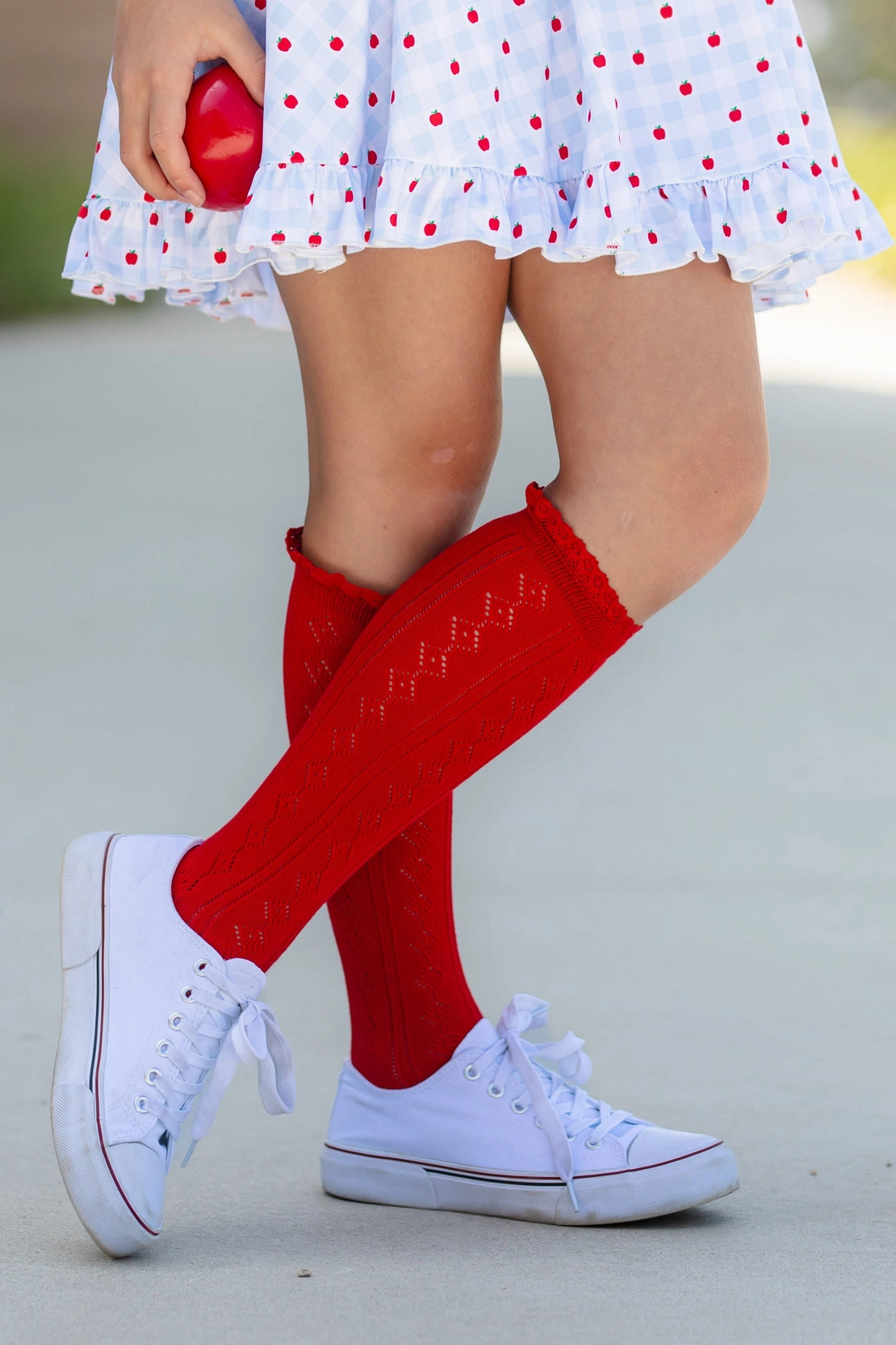 Fancy Lace Top Knee High Socks