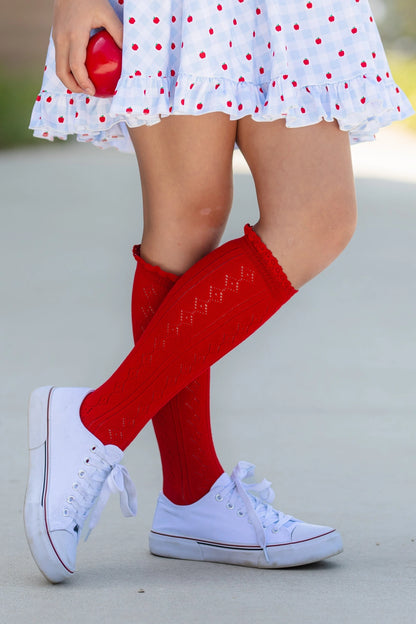 Fancy Lace Top Knee High Socks