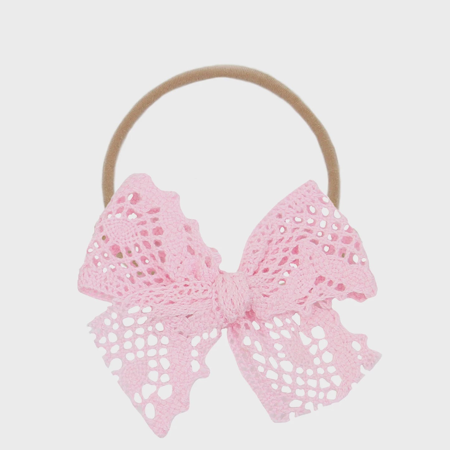Lace Crochet Headband (Bubblegum)