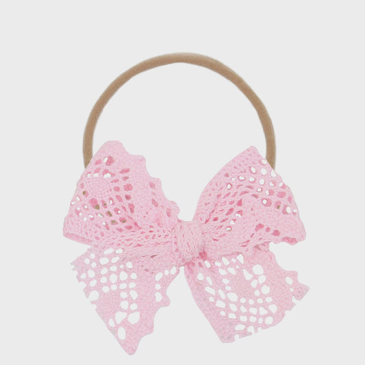 Lace Crochet Headband (Bubblegum)