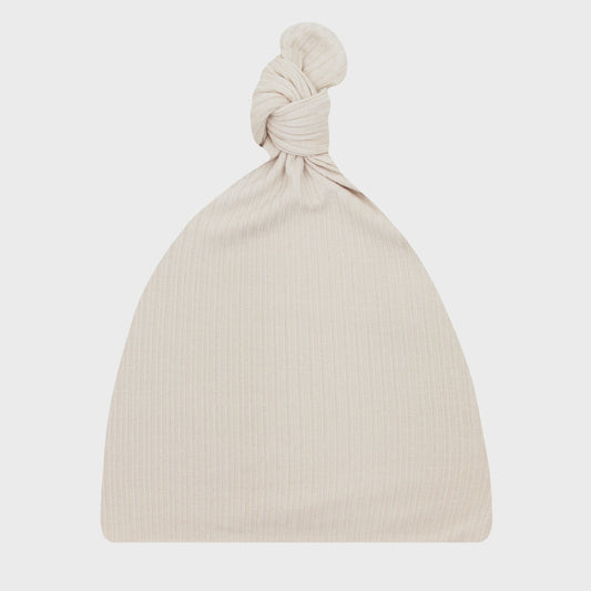 COVE RIBBED TOP KNOT HAT
