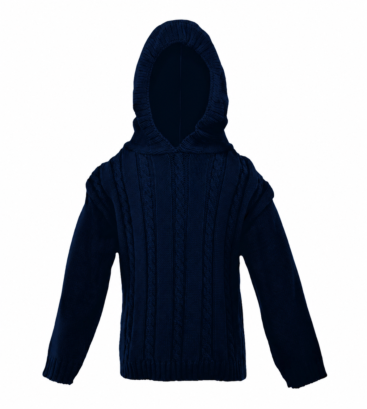 Baby Navy Cable Zip Back Sweater