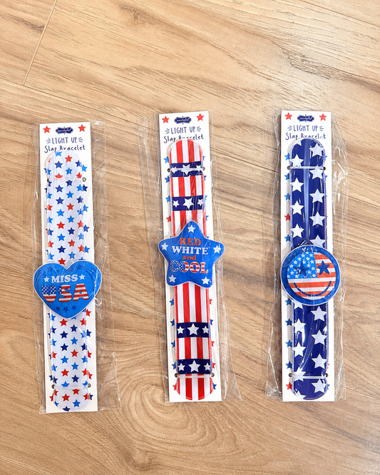 Patriotic Light-Up Slap Bands
