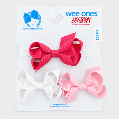 Tiny Grosgrain Bows w/ Band (3 Pk)