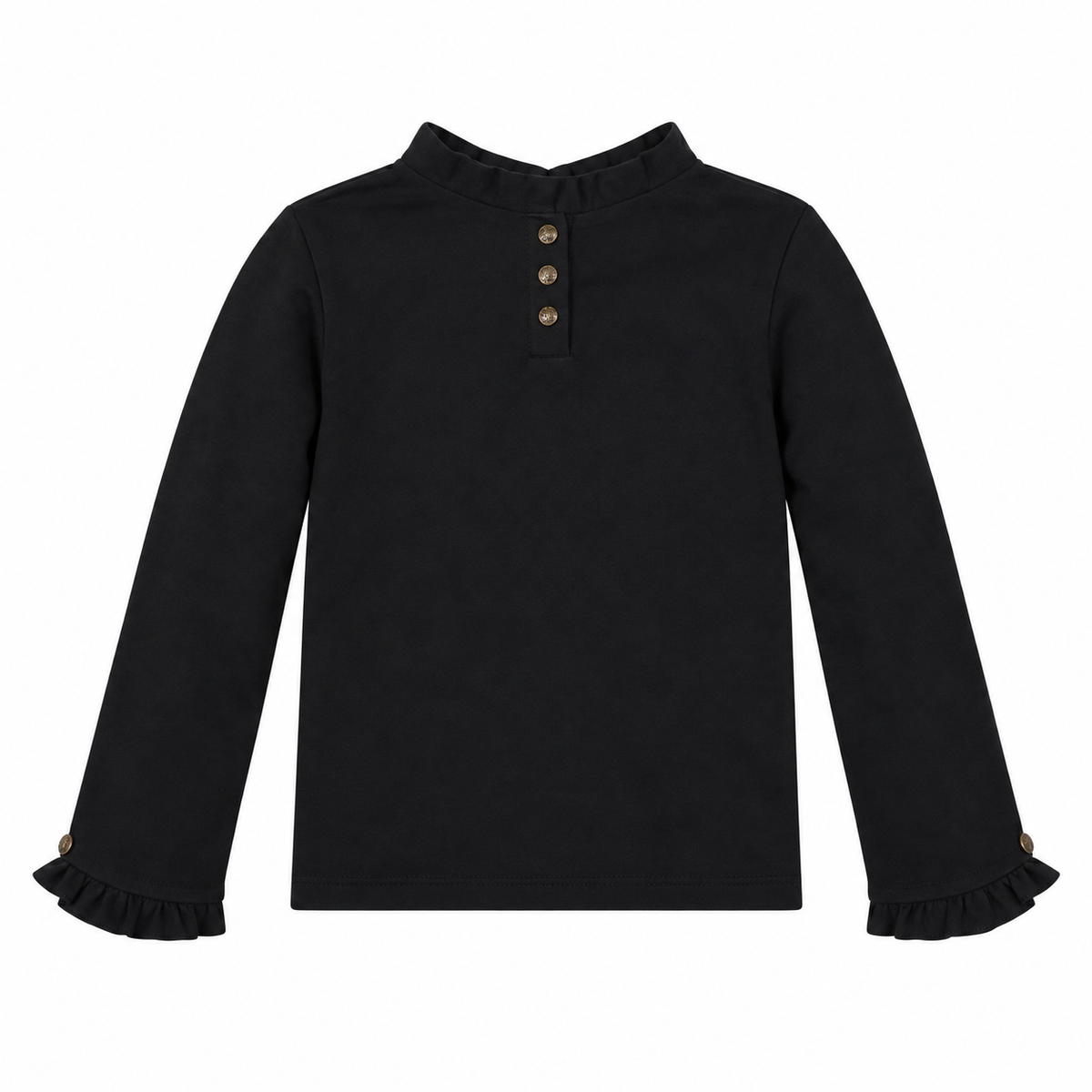 ORGANIC RUFFLE TRIM KNIT TOP