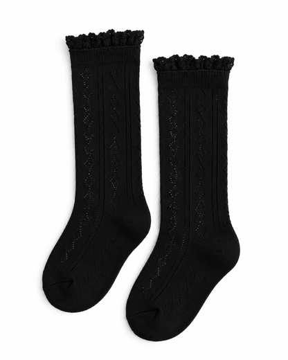 Fancy Lace Top Knee High Socks