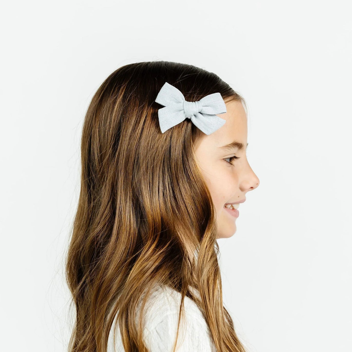 Linen Bow - Dove Clip