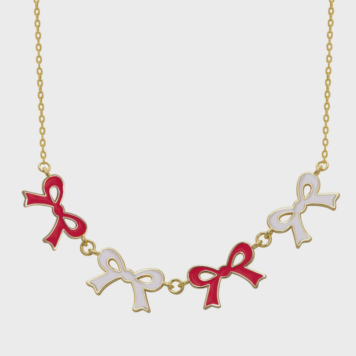 Flat Bow Link Necklace