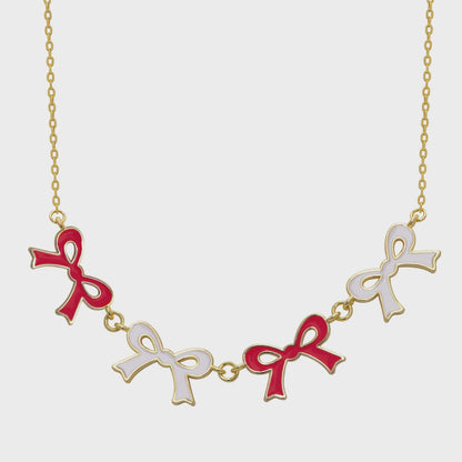 Flat Bow Link Necklace