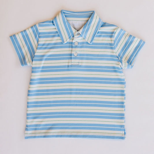 Kyle Polo (Blue & Green Ticking Stripe)