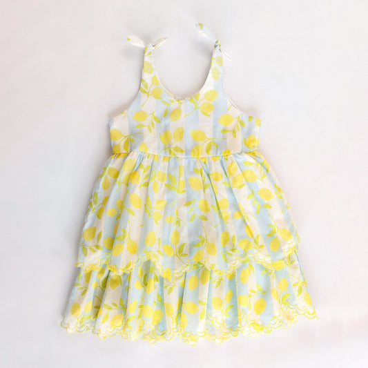 Finley Dress (Lemons Blue)