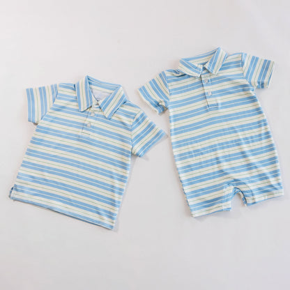 Kyle Polo (Blue & Green Ticking Stripe)