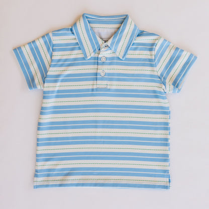 Kyle Polo (Blue & Green Ticking Stripe)