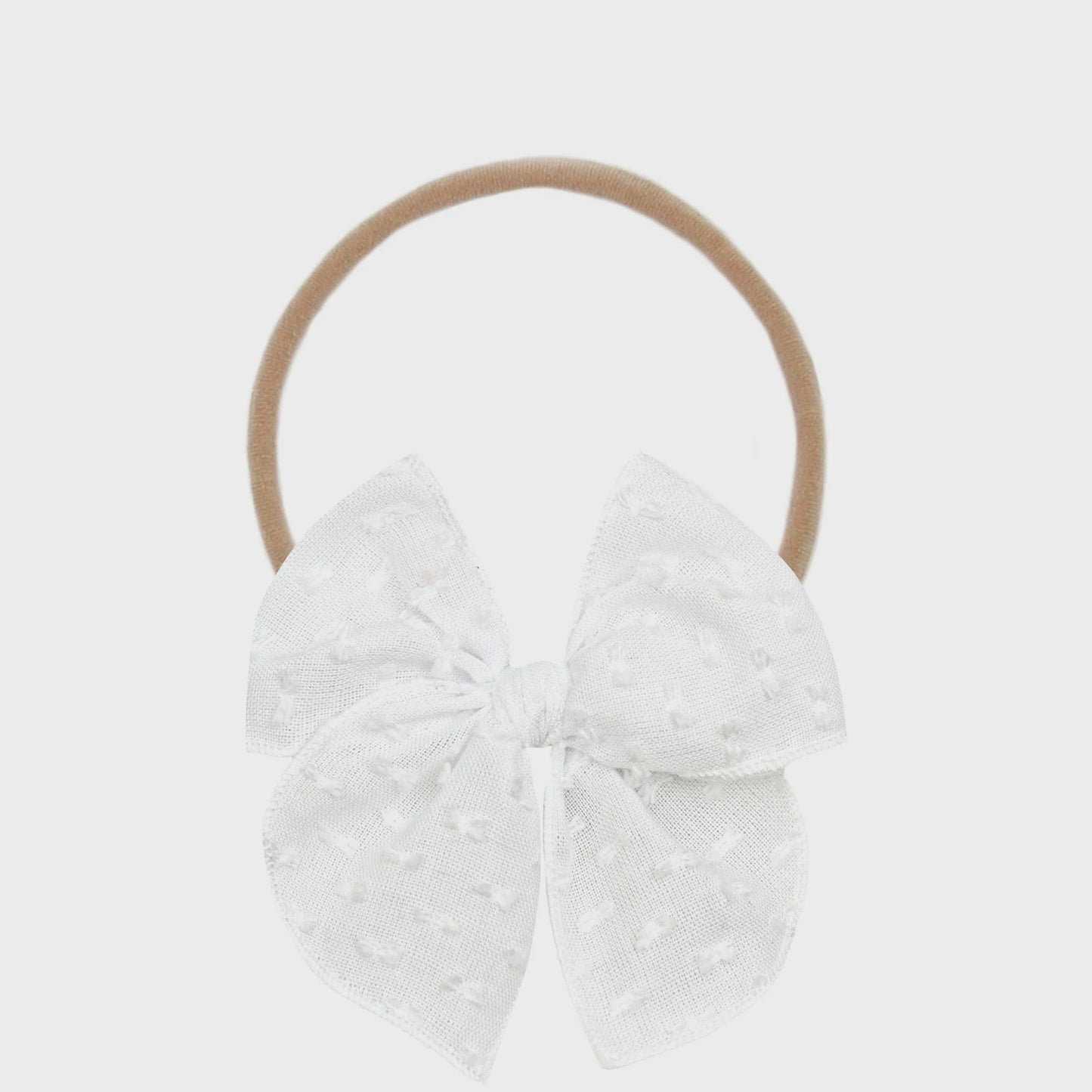 Swiss Dot Heirloom Headband (White)