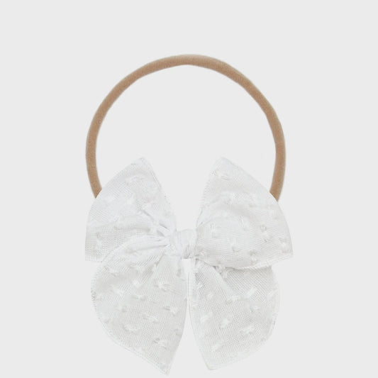 Swiss Dot Heirloom Headband (White)