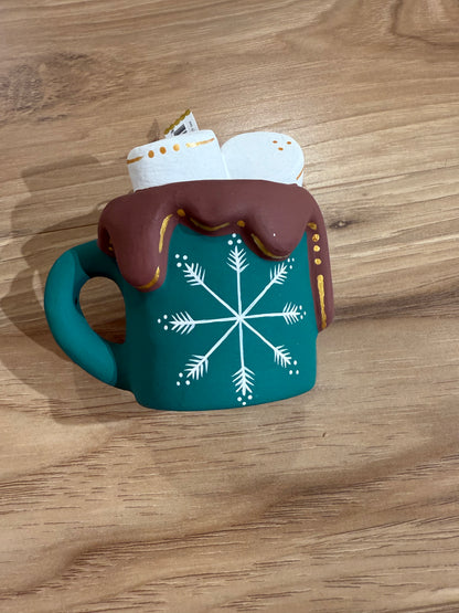Snowflake Hot Chocolate Mug Ornament