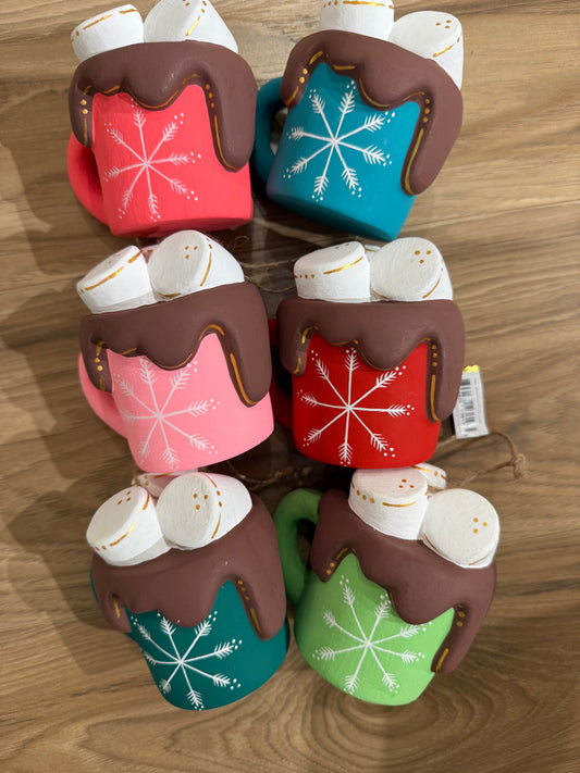 Snowflake Hot Chocolate Mug Ornament