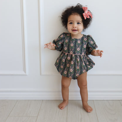Denise Bubble Romper (Navy Floral)