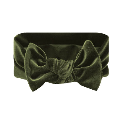Velvet Knot Headband (Olive)