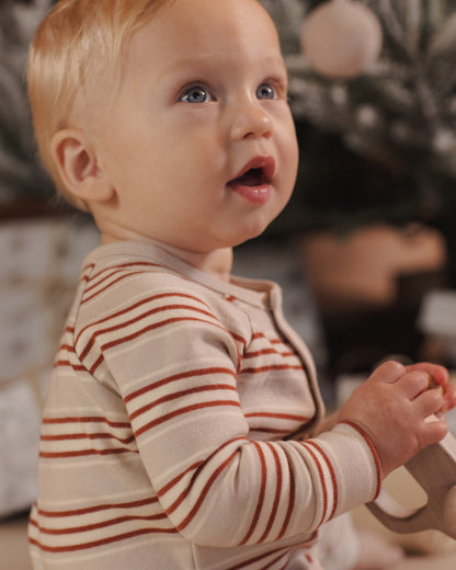 ORGANIC LONG JOHN PAJAMAS (HOLIDAY STRIPE)