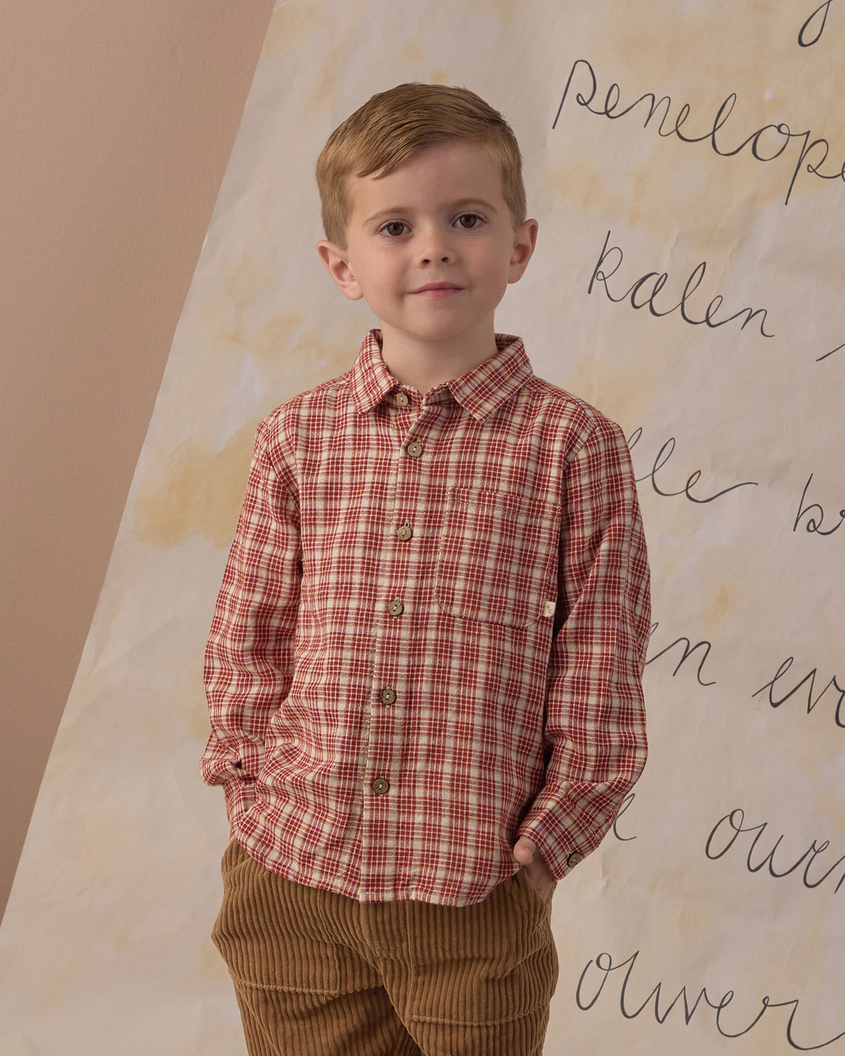 COLLARED LONG SLEEVE SHIRT (VINTAGE PLAID)