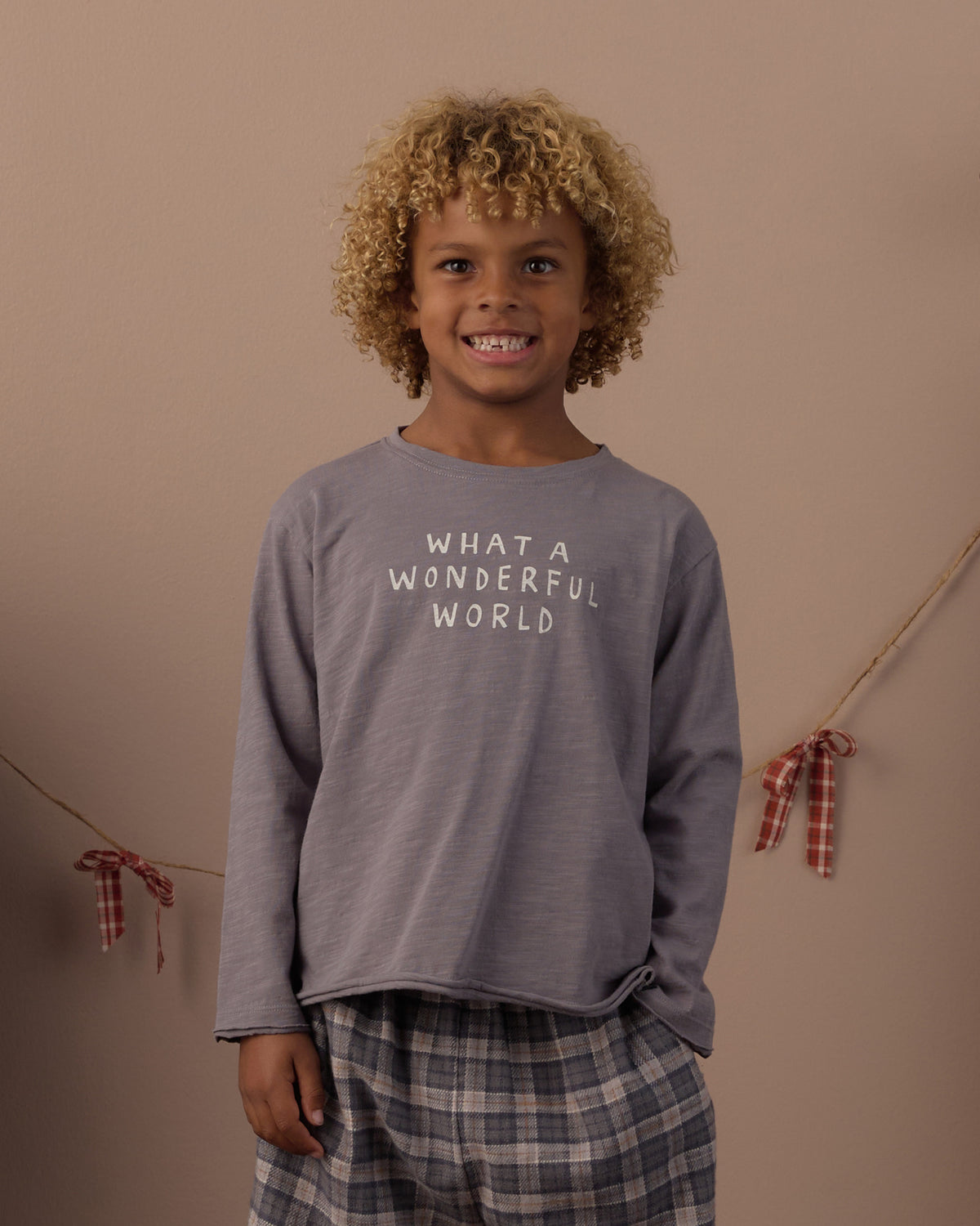 RAW EDGE LONG SLEEVE TEE (WONDERFUL WORLD)