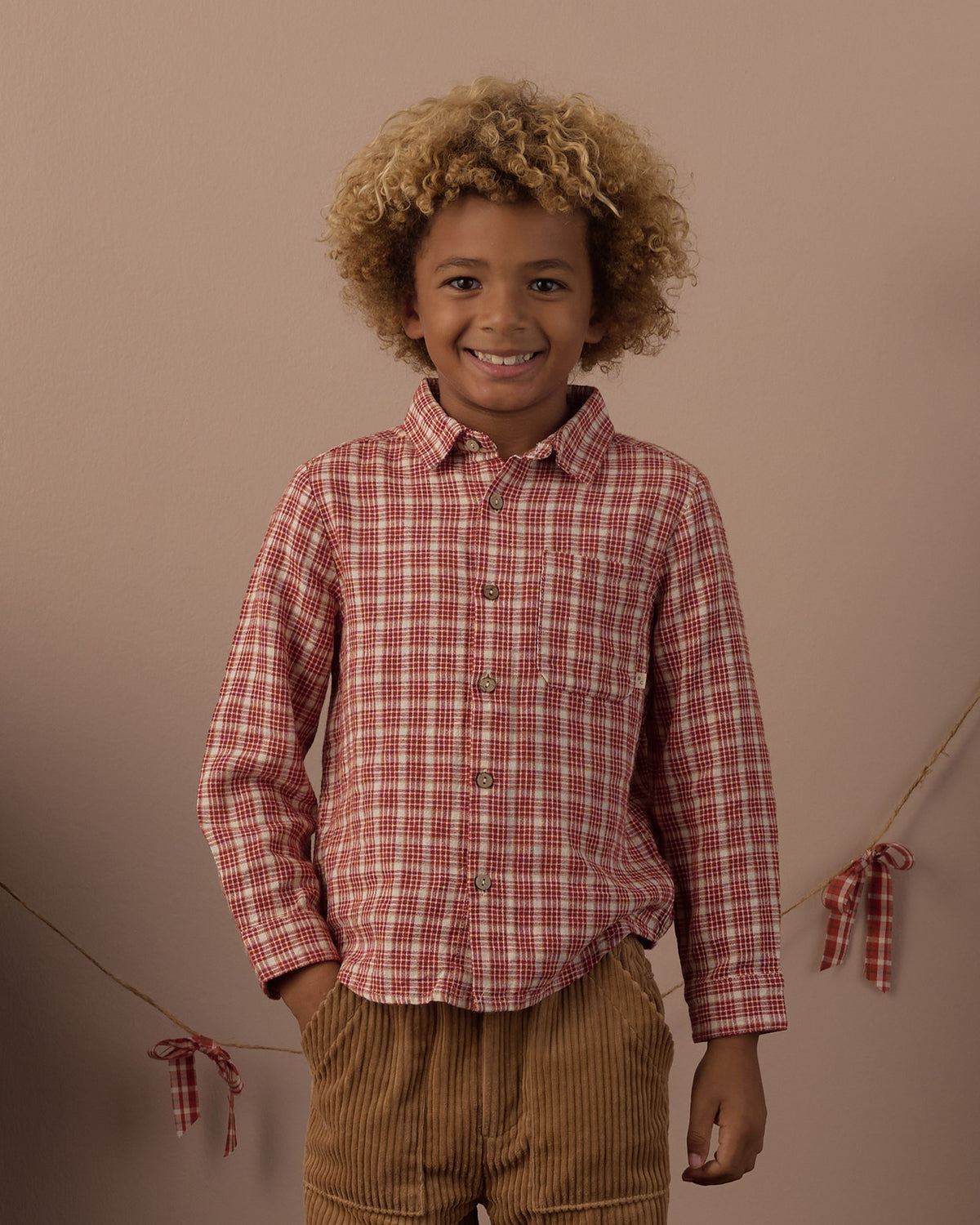 COLLARED LONG SLEEVE SHIRT (VINTAGE PLAID)