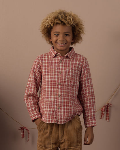 COLLARED LONG SLEEVE SHIRT (VINTAGE PLAID)