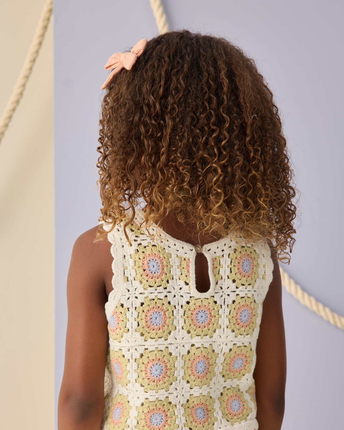 CROCHET TANK SET CITRON DAISY CHECK