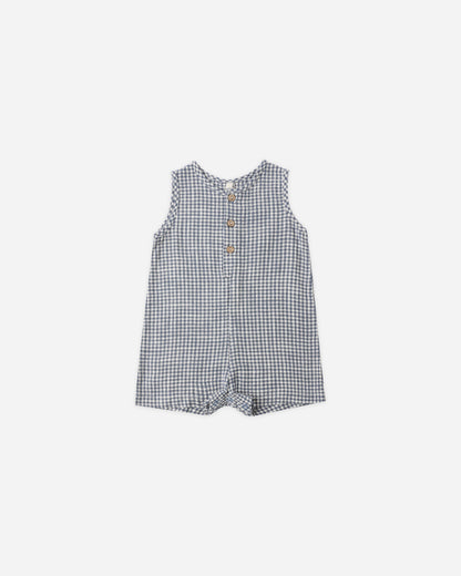 Maverick Romper (Marine Gingham)