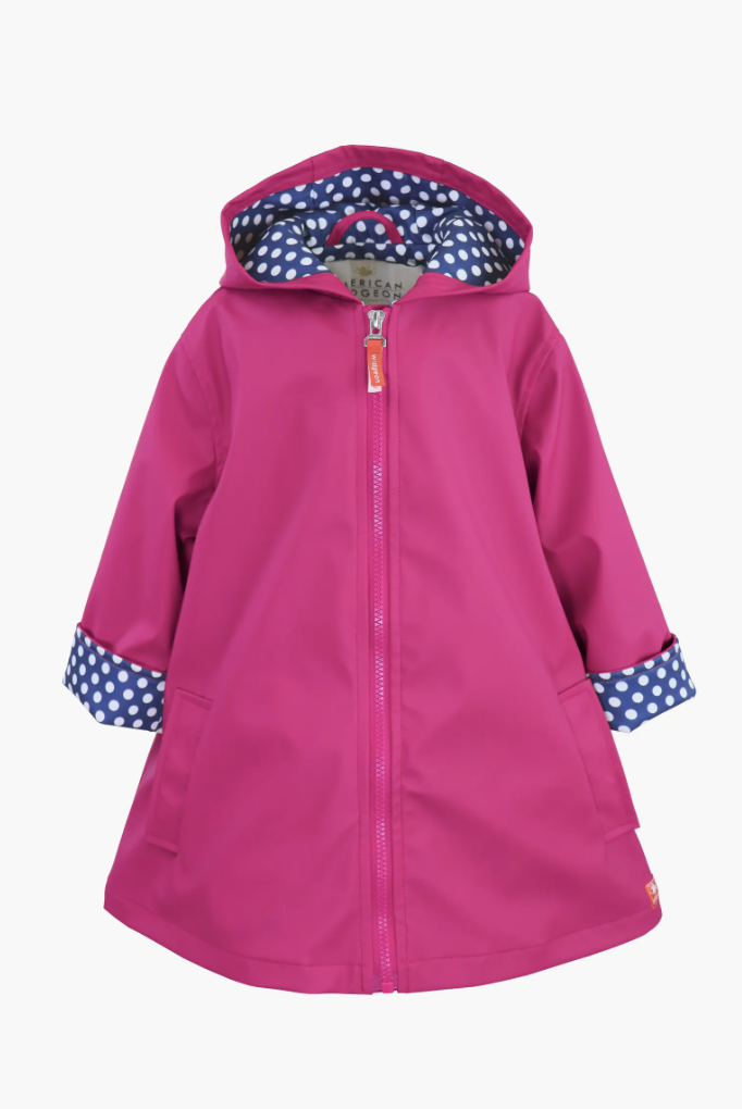 Girls A-Line Raincoat (Deep Pink)