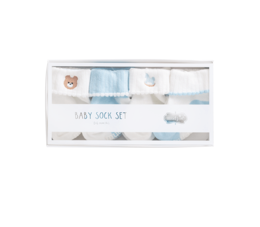 Blue Foldover Sock Set