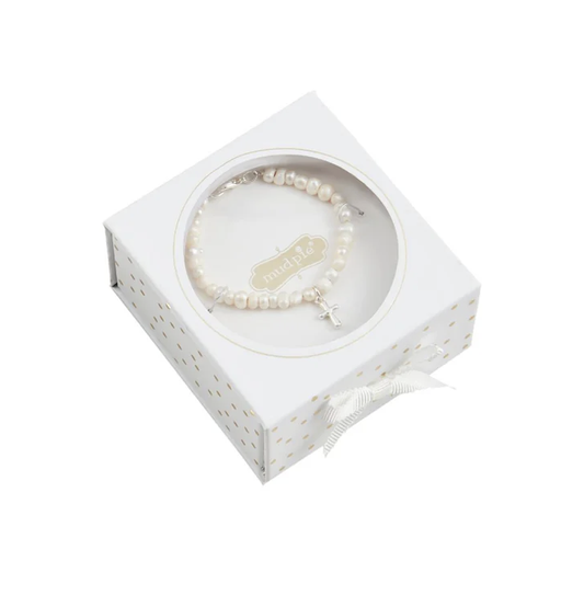 Silver Boxed Cross Bracelet