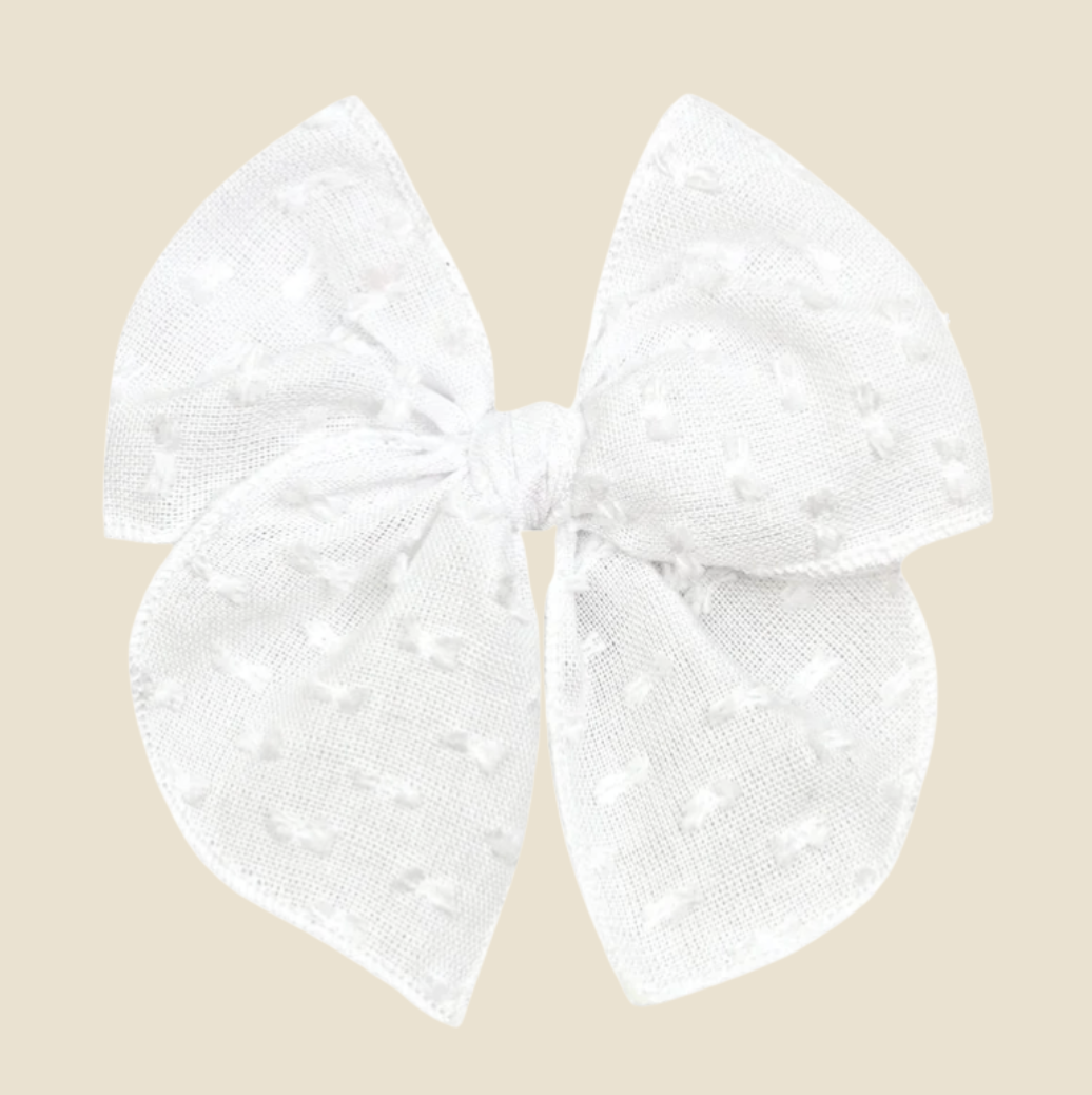 Swiss Dot Alligator Clip (White)