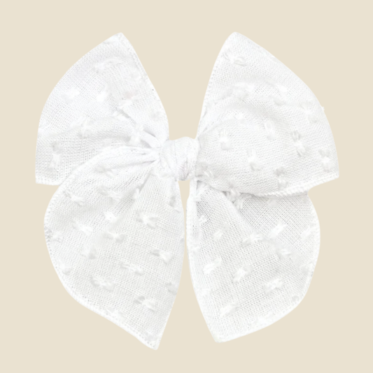 Swiss Dot Alligator Clip (White)