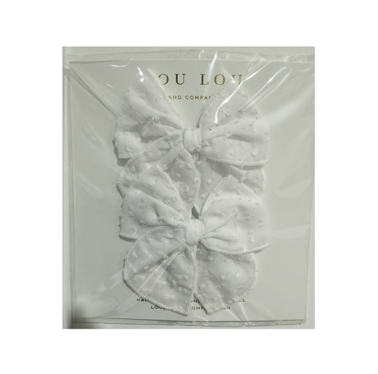 Swiss Dot Pigtail Set (White)