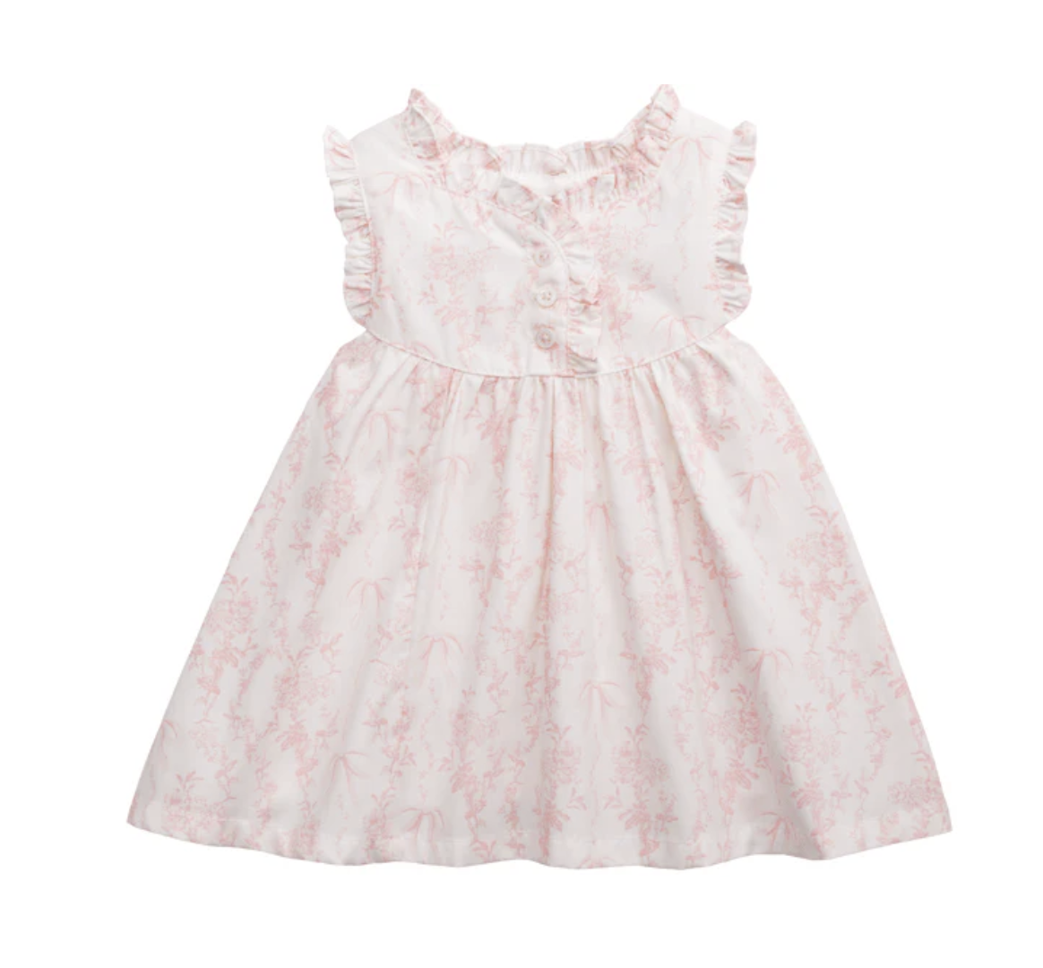 Pink Toile Baby Dress