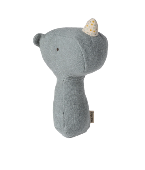 Lullaby Friends Rhino Rattle  (Dusty Blue)