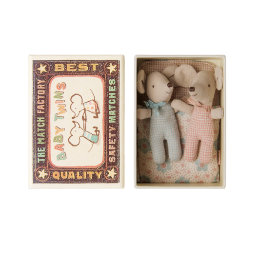 Twins Baby Mice in Matchbox (Checker)