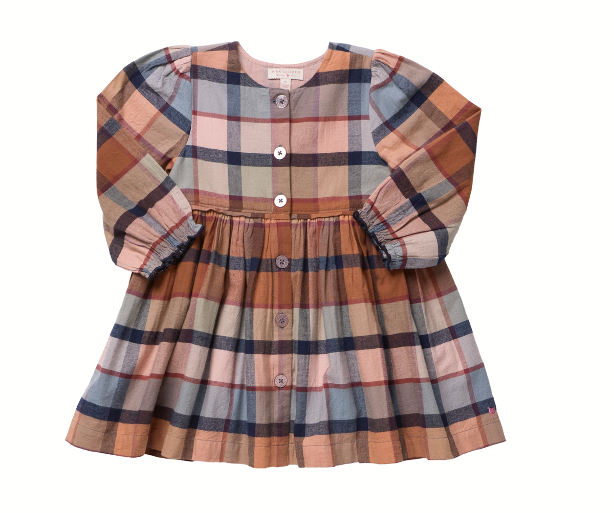 GIRLS MAE DRESS (HAYRIDE PLAID)
