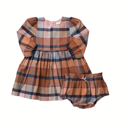 BABY GIRLS MAE DRESS (HAYRIDE PLAID)