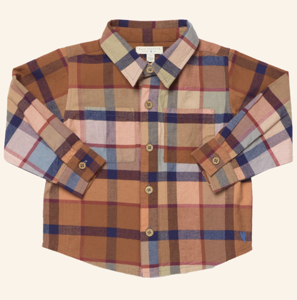 BOYS LONG SLEEVE JACK SHIRT (HAYRIDE PLAID)