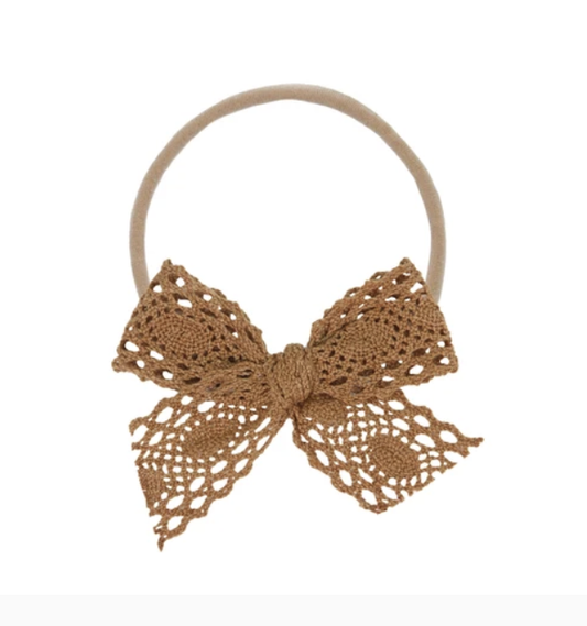 Lace Crochet Bow Nylon Headband