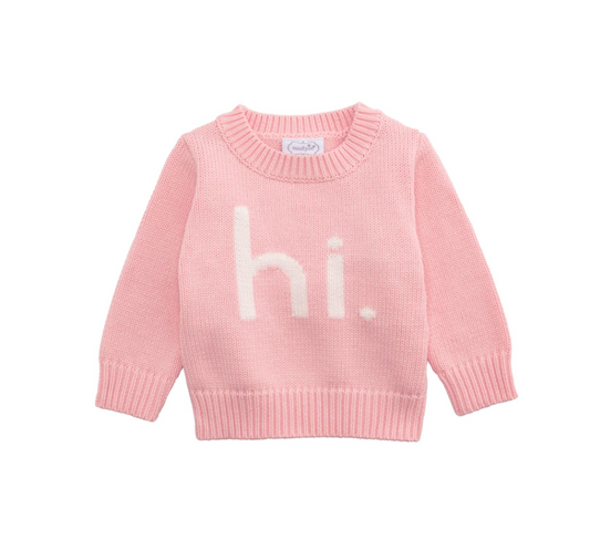 "Hi" Baby Girl Sweater
