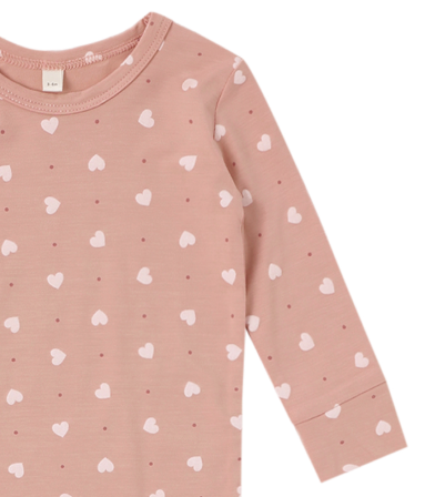 Bamboo Pajama Set (Pink Hearts) *FINAL SALE*