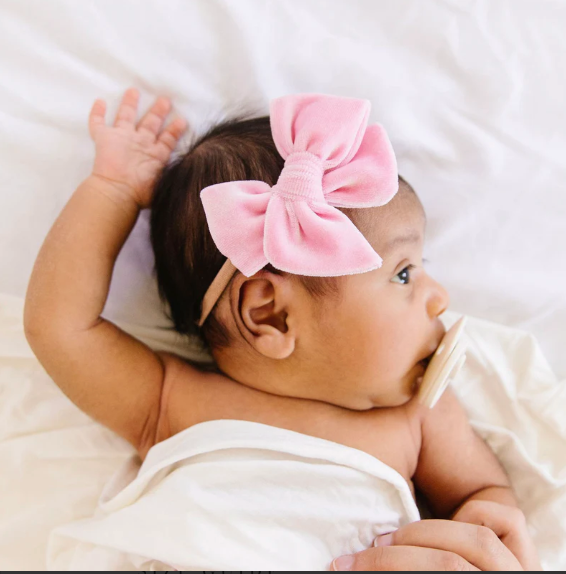 Velvet Bow Headband - Bubblegum
