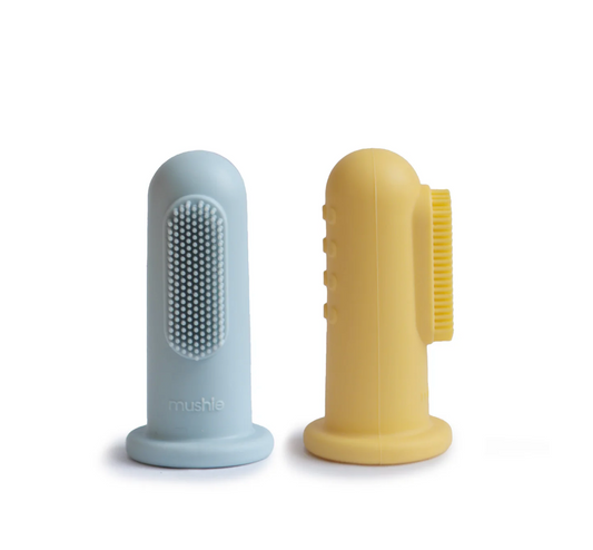 Finger Toothbrush (Powder Blue/Daffodil)