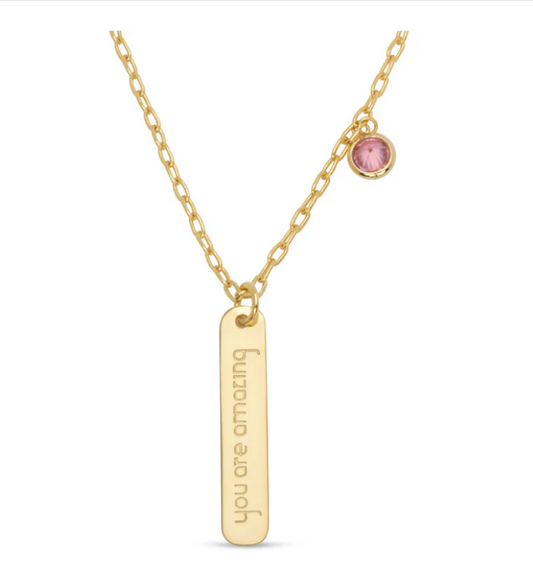 Gold Plated "You Are Amazing" Necklace