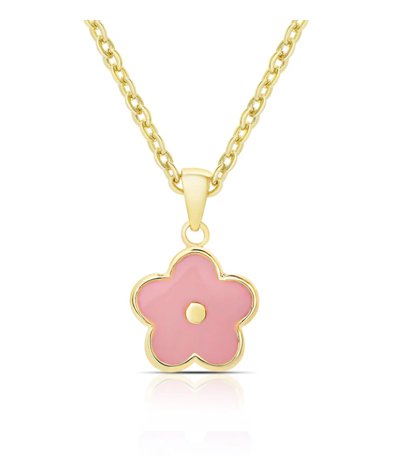Flower Pendant & Earrings Set (Pink)