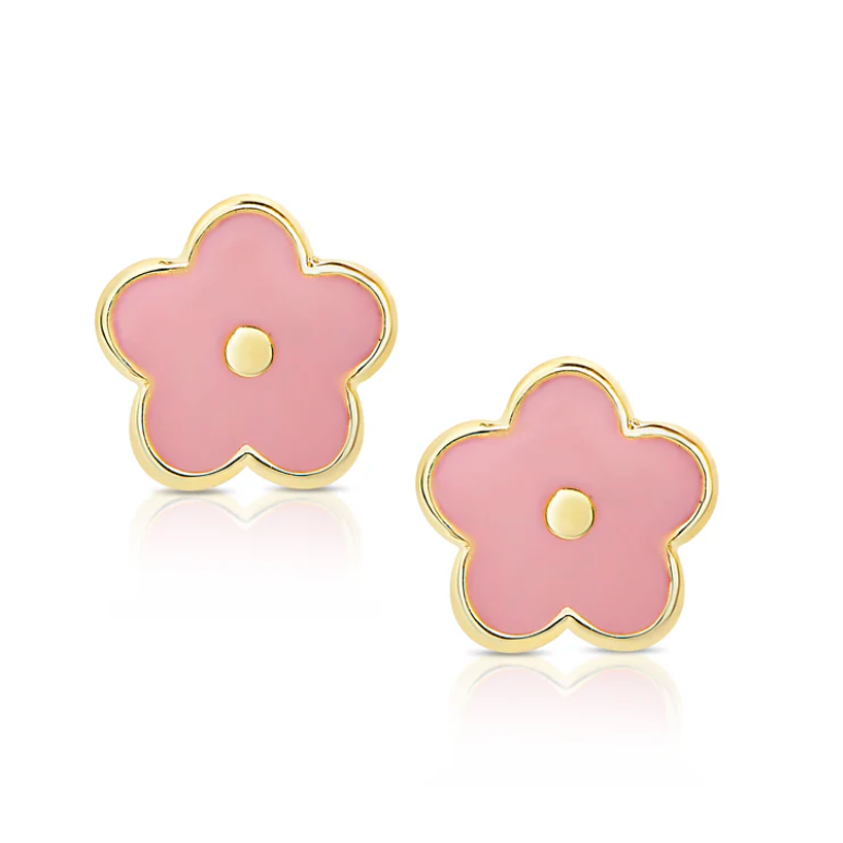 Flower Pendant & Earrings Set (Pink)